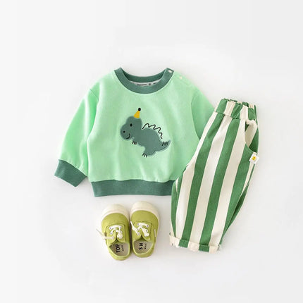 Spring Autumn Children Loose Striped Casual Pants Baby Pockets boys girls Pants Kids Outdoor Cotton Trousers Toddler Costume