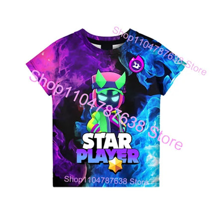 Kids Star Player Game 3D Print T-shirts Tees Summer T Shirt Boys Girls Clothing Cute Shirts Children Cute Child Tops