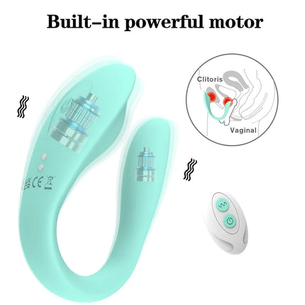 9 Speed U-Shape Vibrator with Wireless Remote – Dual Motors Clitoral G Spot Stimulator, Wearable Sex Toy for Women Adults