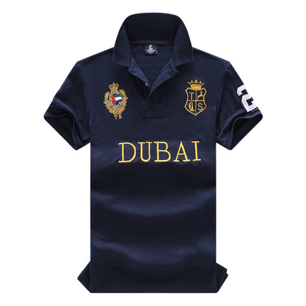 Men's Polo Shirt UAE Dubai Short Royal Casual Sport Party High-End Cotton Embroidery Luxury Contrast Color Original Design