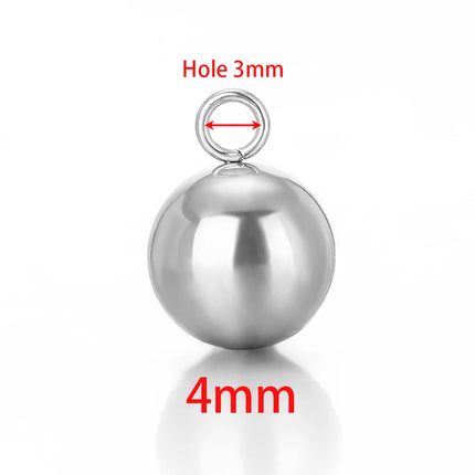 20pcs Stainless Steel Solid Ball Beads Charms Pendants for Necklaces Making DIY Jewelry Earrings Bracelets Findings Wholesale