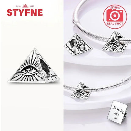 Silver 925 Gold Pyramid Mummy Double Charm Elephant Beads Fit Original Bracelet DIY Fine Jewelry Accessories for Women Gifts
