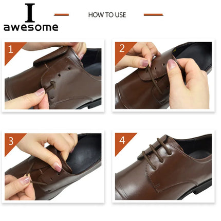3 Colors 12Pcs/set Lazy No Tie Shoelaces for Men Women Leather Shoes Elastic Silicone Shoe lace Suitable High Quality