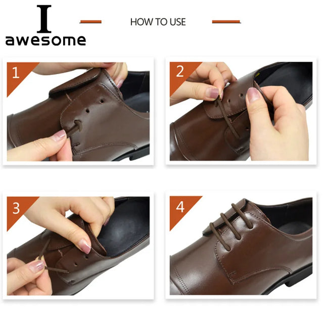 3 Colors 12Pcs/set Lazy No Tie Shoelaces for Men Women Leather Shoes Elastic Silicone Shoe lace Suitable High Quality