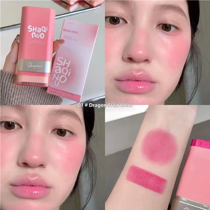 1pcs Multi Use Blush Cream Cushion Stick Natural Nude Makeup Lip Cheek Tint Portable Long Lasting Hydrating Cosmetic Makeup