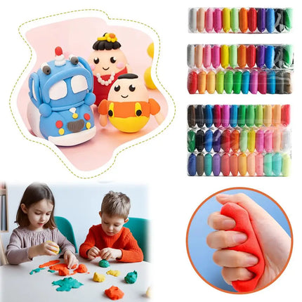 Magic Non Toxic Air Dry Clay Kit with Vibrant Colors and Deluxe Tools for Kids Toddlers Creative Art Modeling Projects