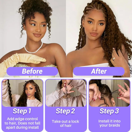 4# Chocolate Brown Deep Wave Bulk Human Hair for Boho Braids No Weft 1 Bundle 50g Human Hair Bulk Curly Extensions for Braiding