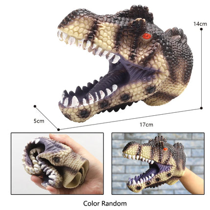 Dinosaur Head Hand Puppets Soft Tyrannosaurus Rex Triceratops Shark Parent-Child Interactive Toys for Kids Realistic Model Gifts
