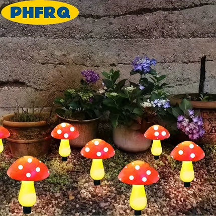 8/12/20 LED Solar Mushroom Stake Lights 8 Lighting Modes Outdoor Garden Path Lawn Decor for Easter Party Ambience