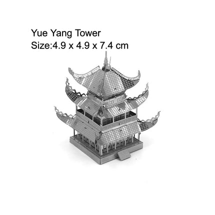 3D Metal Puzzle building Maya Pyramid Merry-Go-Round Drilling well model KITS Assemble Jigsaw DIY Puzzle Gift Toys For Children
