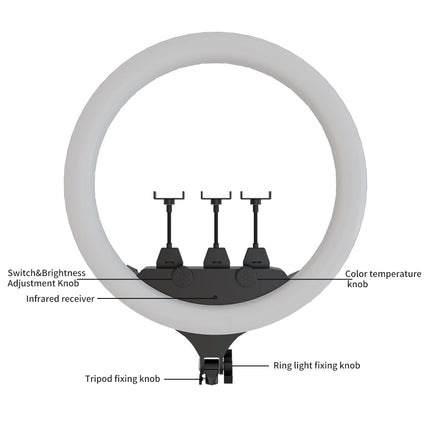 SH Ring Light 18inch Kit 36W 6500K Professional LED Control Stand Phone Holder Tube  Bag for Tattoo Lash Extension Barber Light