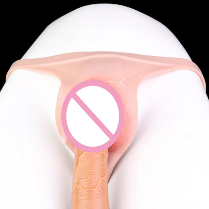 FAAK Silicone Crossdresser Thong Panty Camel Toe Hiding Gaff Shaping Brief Insertable Sexy Fake Pussy Vagina Underwear