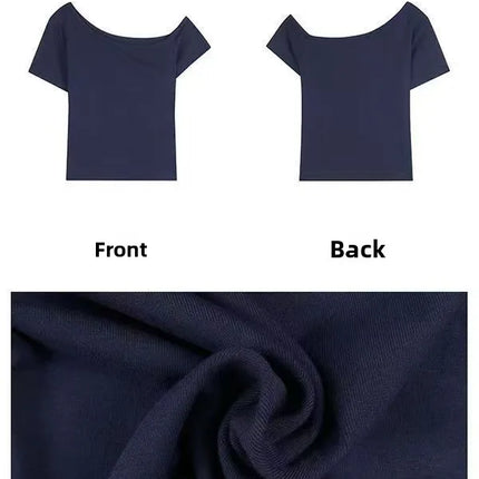 Slim Fit American Style Hot Girl Short Sleeve T-shirt 2025 Summer New Style Casual Versatile Short Length Women's Top