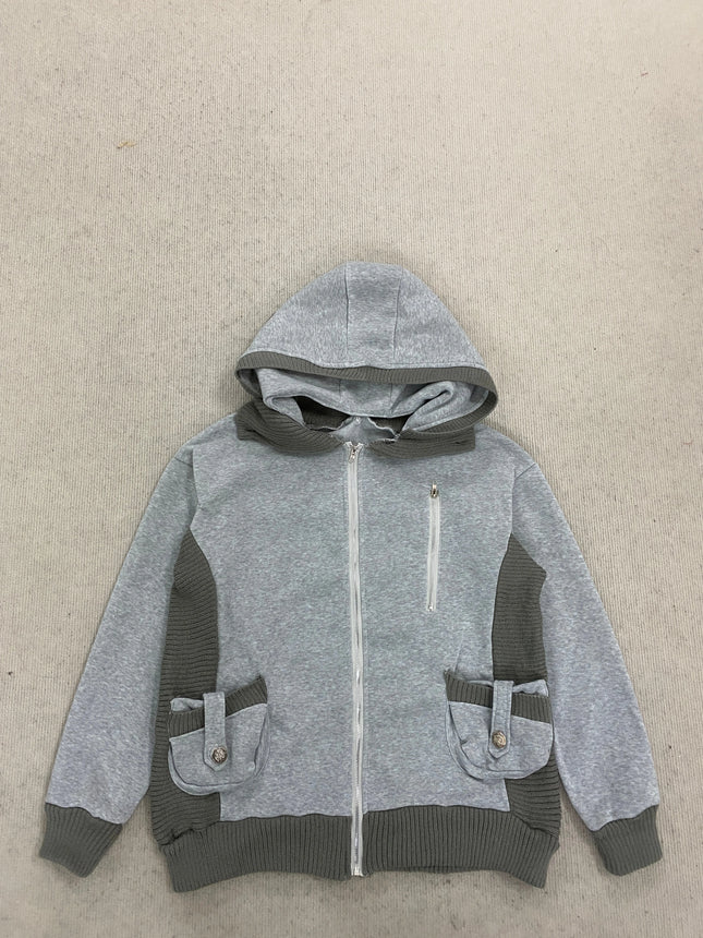 Y2K Gothic retro ladies hooded sweater color matching design Skull pattern hot drilling decoration high street trend 2026 new
