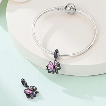 Hot Sale 925 Sterling Silver Cute Panda Beads & Penguin Dangle Charm Fit Snake Bracelet Boutique Necklace Black Pendant Gift
