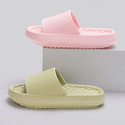 Lucyever 2026 Summer Non-slip Soft Cloud Slippers Women Comfy Eva Thick Platform Slides Woman Couple Bathroom Home Flip Flops 45