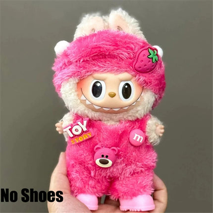 For Labubu Doll 15 17cm Outfit Clothing Cartoon Disney Mickey Minnie Mouse Zootopia Judy and Nick Stitch Goofy Cosplay Clothes ﻿