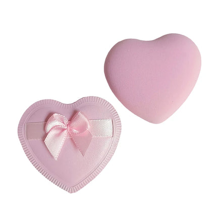 2/5pcs Heart Bow Makeup Powder Puffs That Can Be Used In Both Dry And Wet Combinations Cotton Candy Air Cushion Powder Puff