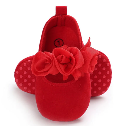 Red Fluffy Comfortable Princess Shoes 0-12 Months Baby Girl Indoor Walking Party Christmas Single Shoes