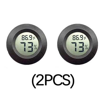Round Digital LCD Thermometer For Car Indoor Room Cigar Wine Cabinet Digital Temperature Humidity Meter Pet  Acrylic Box