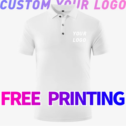 POLO shirt Free Custom Printing Logo Image Outdoor Training Fitness Gym Jogging Running Sweatshirt Quick drying T-shirt Elastic