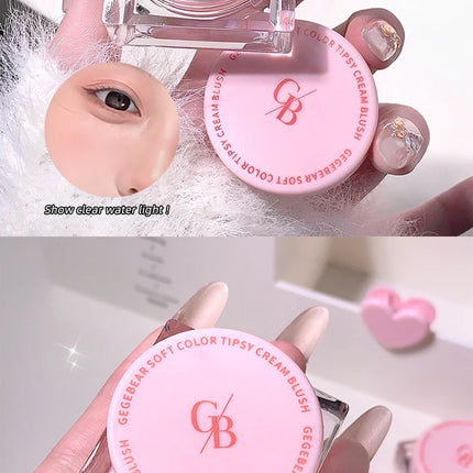 Gegebear Soft Blush Cream Tender and Multi-color Korean Style Contouring Lip Gloss Multi-purpose Rouge Cream