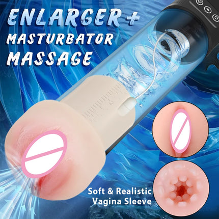 Electric Penis Pump Male Masturbator Delay Endurance Trainer Sucking Vacuum Pump Thicken Enlargement Adult Sex Toy for Men 18+