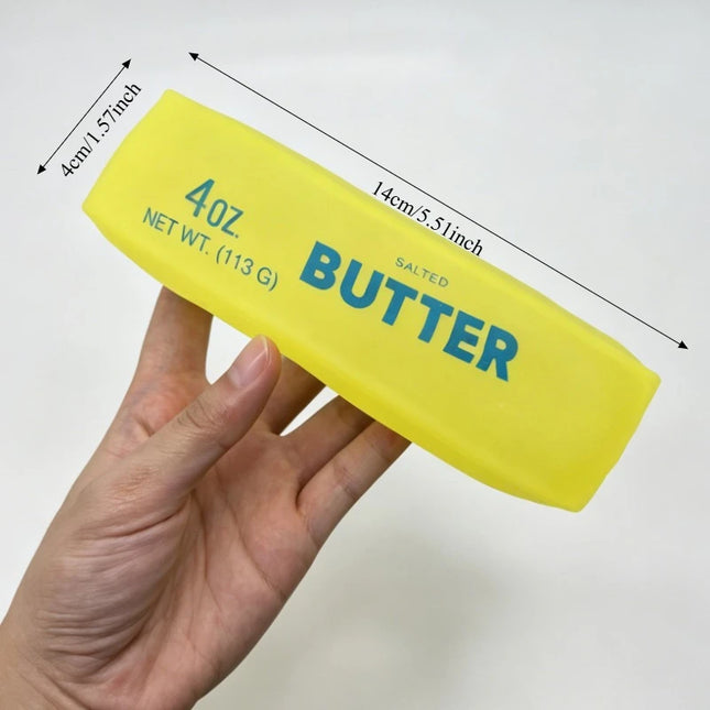 Moldable Butter Bar Squishy Fidget Toy Vaseline Filled Butter Stick Cheese Stick Squeeze Toy Stress Vent for Anxiety Relief Toy