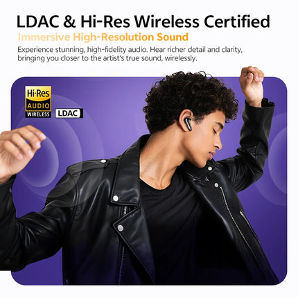 Ship From ES/PL/BR QCY HT18 Wireless Earphones Bluetooth 6.0 MeloBuds N70 Adaptive Hybrid ANC 6 Mics LDAC Hi-Res Audio Earbuds