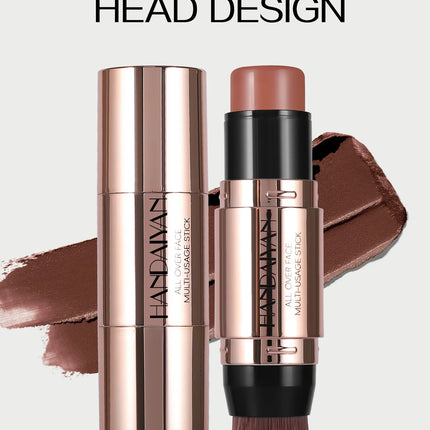 Double-head Face Bronzer Contour Stick Cream Makeup Light Dark Shadow Lasting Concealer Facial Brighten Contouring With Brush