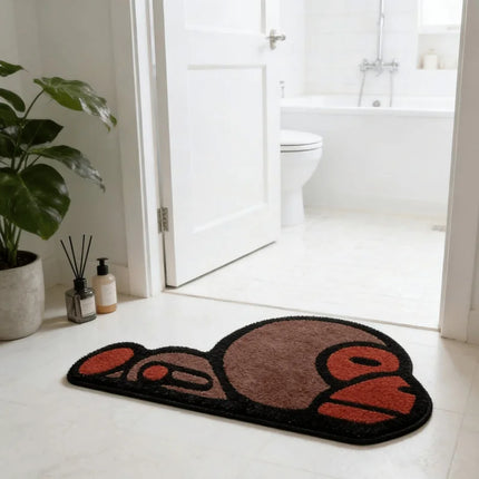 VIKAMA Cute Cartoon Monkey Pattern Bedroom Carpet Soft Comfortable Non-Slip Area Rug For Children Kids Room Indoor Home Decoration