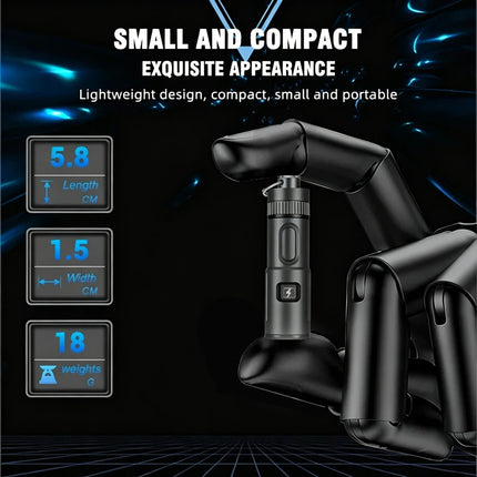 Mini Keychain Flashlight USB Rechargeable LED Pocket Torch with Necklace Portable 6 Lighting Modes Camping Emergency Lantern