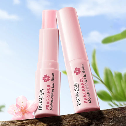 BIOAOUA Sakura Moisturizing Lip Balm Lasting Moisturizing Lipstick Temperature Change Color Lip Care 1/2Pcs