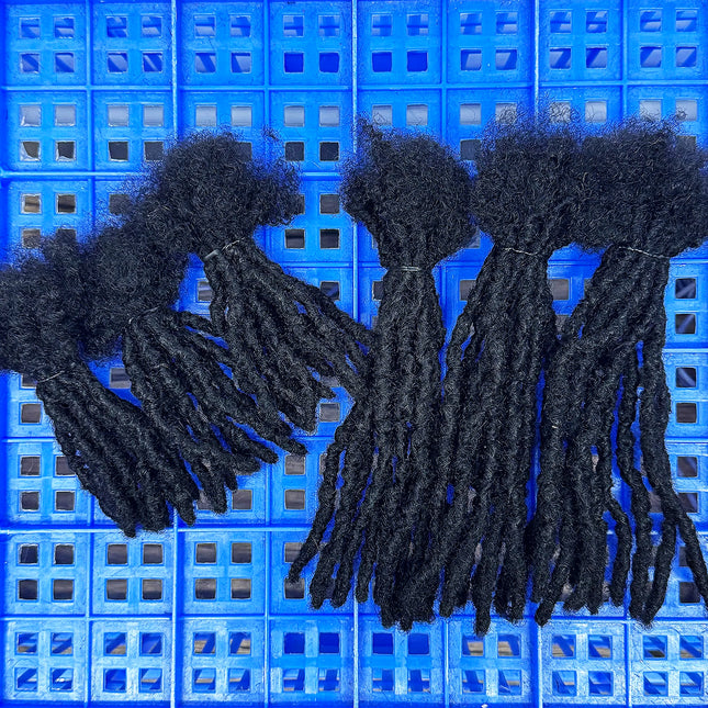 0.6cm Width 4-8 Inch 100% Real Human Hair Inter Loc Extensions Full Handmade Dreadlock Extensions for Men Women Kids Can Be Dyed