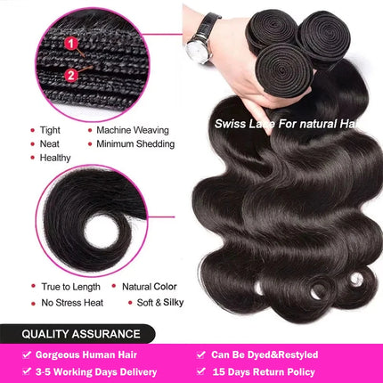 28 30 32 Inch Body Wave 1 3 4 Bundles Brazilian Remy Unprocessed Raw Virgin Human Hair Wavy Double Bundles Weave Extensions