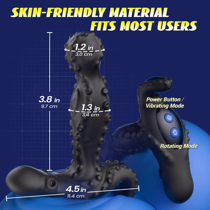 KUSHOR 360° Rotating Prostate Massager Anal Vibrator for Men Remote Control Vibrating Butt Plug Adults Sex Toys for Gay Women