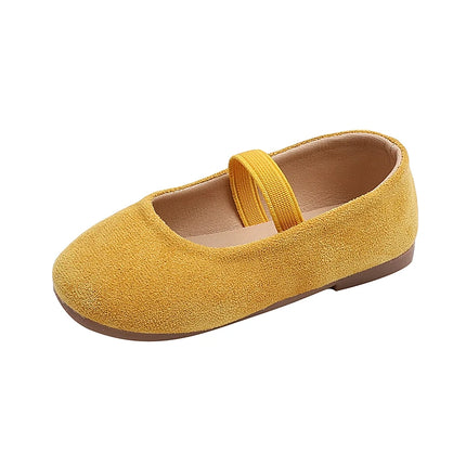 New Girl Dresses Casual Shoes Simple Fashion Children Leather Shoes Solid Color Spring Autumn Kids Princess Ballet Flat Shoes