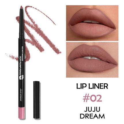 Waterproof Matte Lipliner Pencil Red Contour Tint Lipstick Long Lasting Non-stick Cup Moisturising Lips Makeup 5 Colors