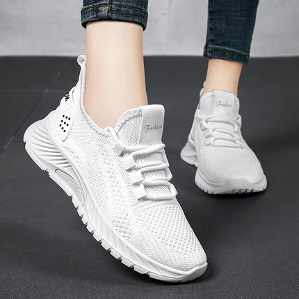 Women Casual Shoes Fashion Breathable Walking Mesh Flat Shoes Sneakers Women 2025 Gym Vulcanized Shoes White Female Footwear