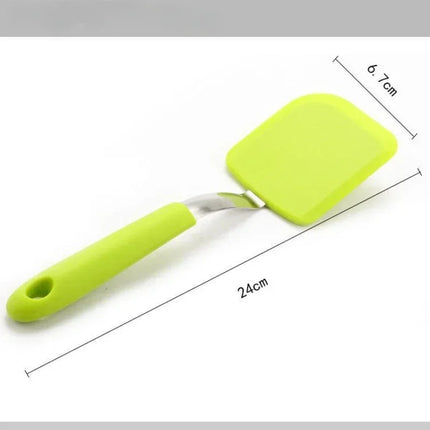 Silicone Frying Fish Spatula CookingTools Stainless Steel Handle Silicone Frying Spatula Kitchen Tool Frying Pan Spatula