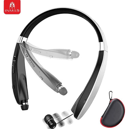 INMAS SX-991True Wireless Foldable Earbuds Bluetooth Neckband Headset Hifi Stereo Earphones Noise Cancelling Headphones With Mic