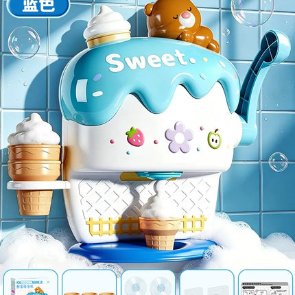 Kids DIY Foam Ice Cream Bath Machine, Water Play Gift Toy