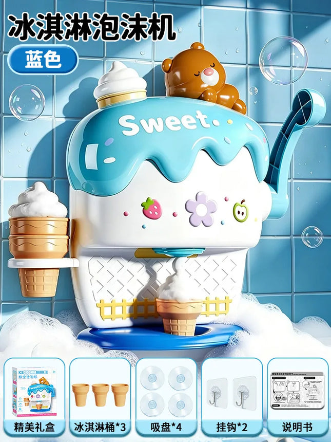 Kids DIY Foam Ice Cream Bath Machine, Water Play Gift Toy