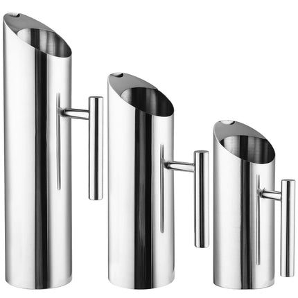 Stainless Steel Water Pitcher With Spout Guard, Food Grade Modern Metal Jug for Hot/Cold Drinks, Heat Insulation Handle