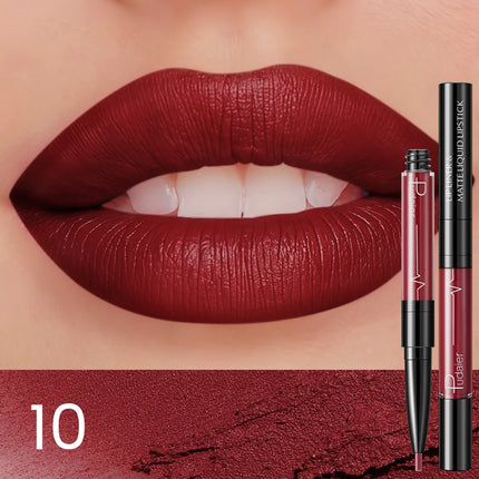 Double-Ended Ultra-Precise Waterproof Lip Liner - Lip Liners with High Pigment, Smooth, Sweatproof