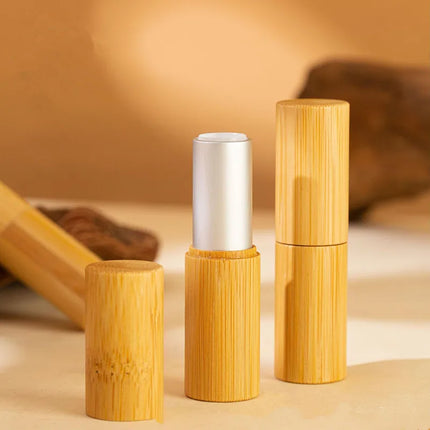 12.1mm Bamboo Lipstick Tube Top Grade Lip Balm Sub Package DIY Empty Lip Container Empty Bottle Packaging Container