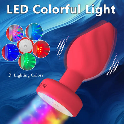 Luminous Anal Plug Vibrators Ring Remote Control Prostate Massager Vaginal Butt Plug Stimulator Adult Couples Sex Toys for Women
