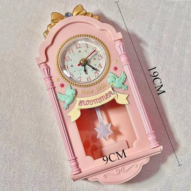 Vintage Wall Clock Unique Creative Aesthetic Wall Clocks Art Elegant Cartoon Watch Interior Home Bedroom Decoration Accessories