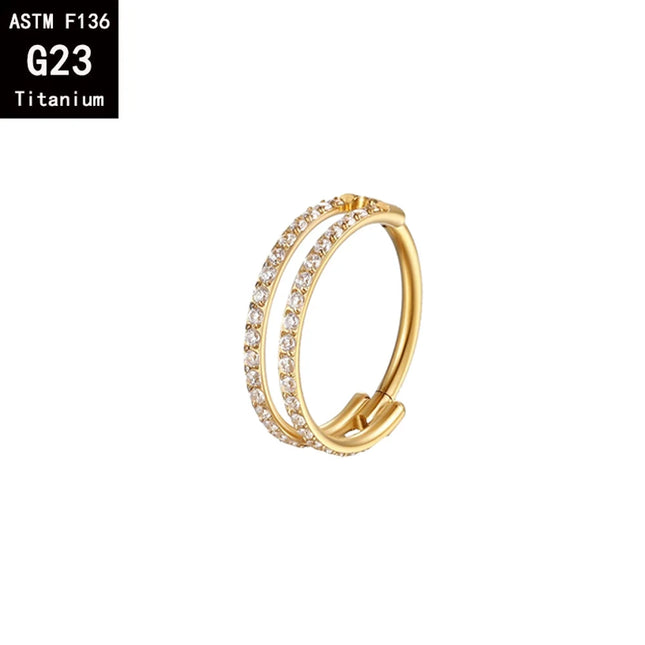 G23 Titanium ASTM F136 Nose Rings Piercing Hoop Earrings For Women Septum Nose Ring Clicker piercing Set  Body Jewelry