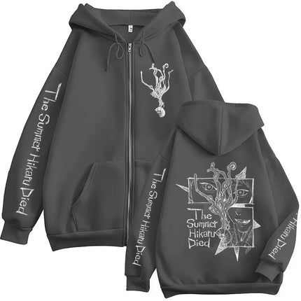 Anime The Summer Hikaru Died Hikaru Yoshiki Zipper Hoodies Men Women Fashion Zip Up Sweatshirts Long Sleeve Hoodie Jackets Coats